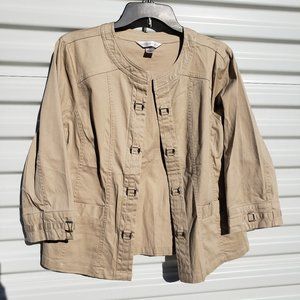 Christopher & Banks khaki military inspired jacket
